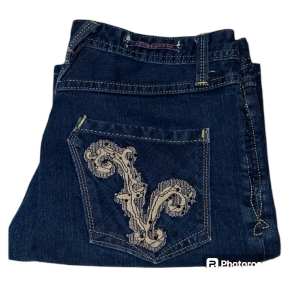 Vertigo Women’s 12 Blue Bootcut button fly Flare 5-Pocket Denim - Picture 5 of 9